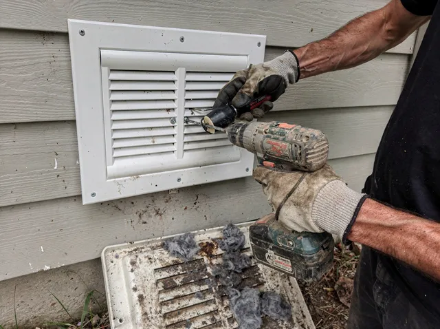Dryer Vent Cover Replacement in Walnut