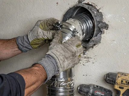 Dryer Vent Hose Installation in Walnut
