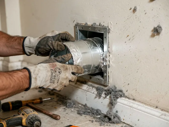 Professional dryer vent repair and installation by Walnut Dryer Vent Cleaning in Walnut