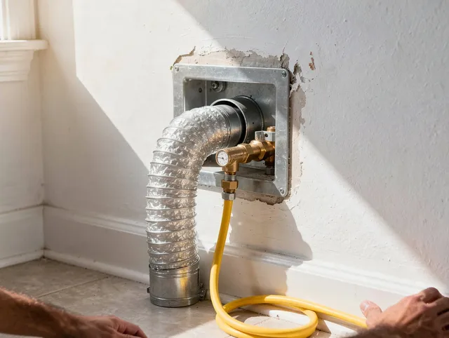 Walnut Dryer Vent Cleaning certified technician performing specialized gas dryer vent cleaning in Walnut